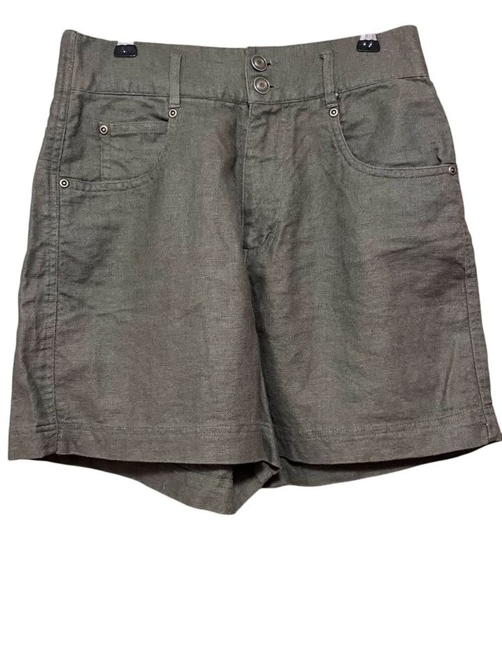 MY Pantalon Olive Green Linen Cotton High Waisted Shorts Ladies 9/10